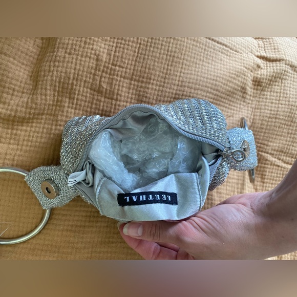 Leethal Sequinned Silver Small Pouch BNWT - Picture 6 of 6